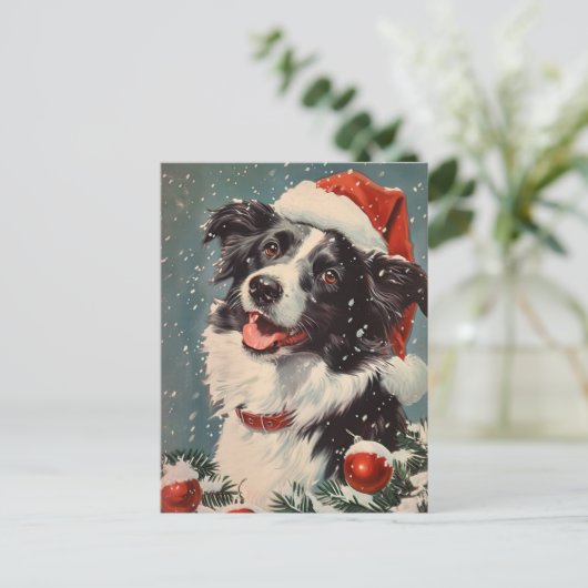 Border Collie Christmas Briefkaart (Staand voorkant)