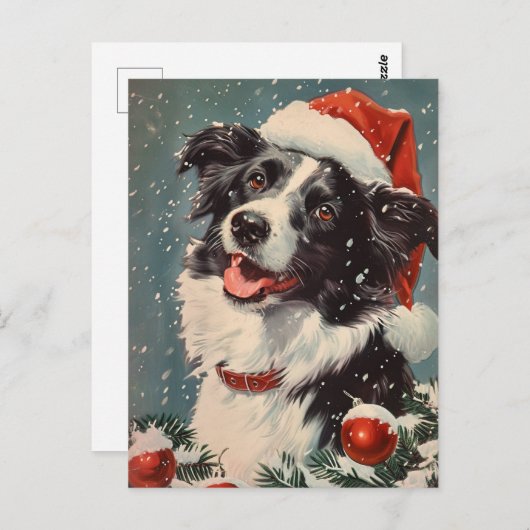 Border Collie Christmas Briefkaart (Voorkant / Achterkant)