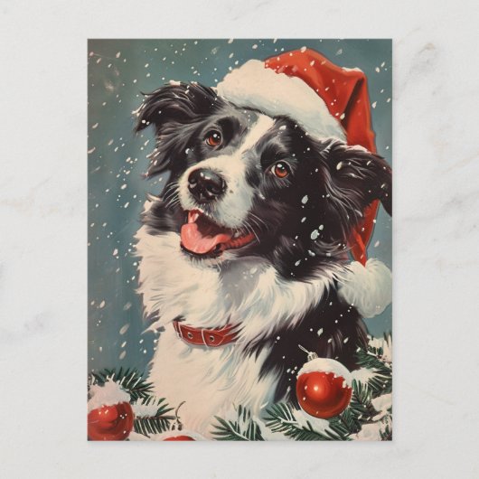 Border Collie Christmas Briefkaart (Voorkant)