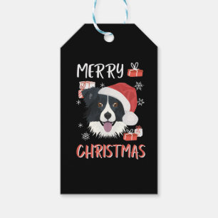Border Collie Christmas Cadeaulabel