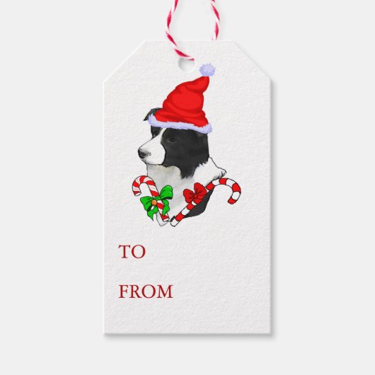 Border Collie Christmas Cadeaulabel (Voorkant)
