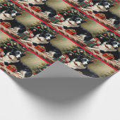 Border Collie Christmas Cadeaupapier (Hoek)