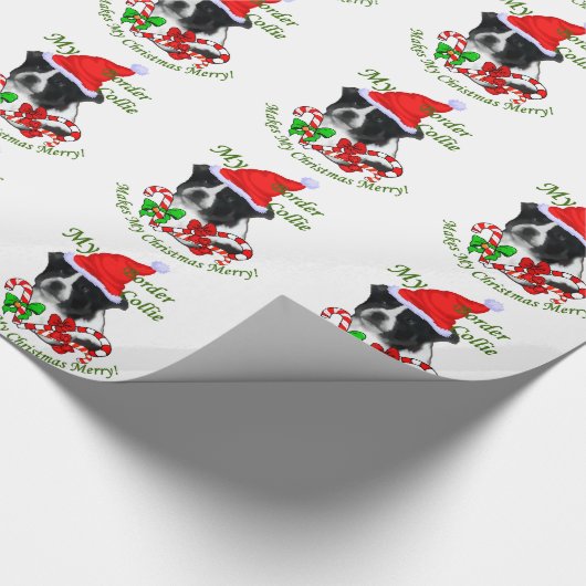 Border Collie Christmas Cadeaupapier (Hoek)