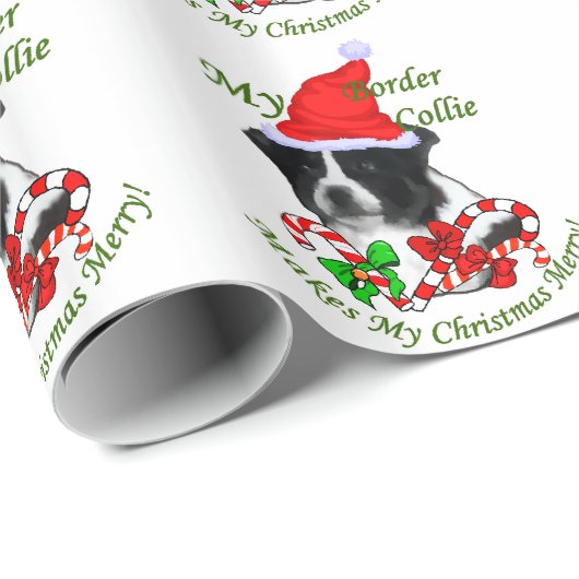 Border Collie Christmas Cadeaupapier (Rol Hoek)