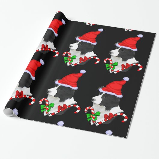 Border Collie Christmas Cadeaupapier (Uitgerold)