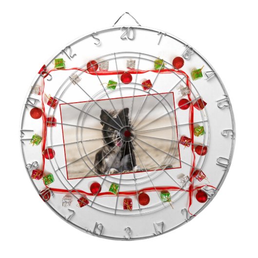 Border Collie Christmas Dartbord (Voorkant)