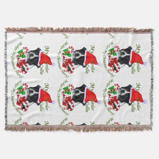 Border Collie Christmas Deken (Voorkant)