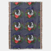 Border Collie Christmas Deken (Voorkant Verticaal)