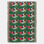 Border Collie Christmas Deken (Voorkant Verticaal)