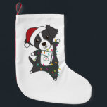 Border Collie Christmas Dog Winter Animals Dogs Ad Kleine Kerstsok<br><div class="desc">The border collie dog at Christmas with fairy lights. Funny animals with gifts and snow for the folidays. Also funny for Christmas in July. Dogs are cute animals and are perfect for Christmas.</div>