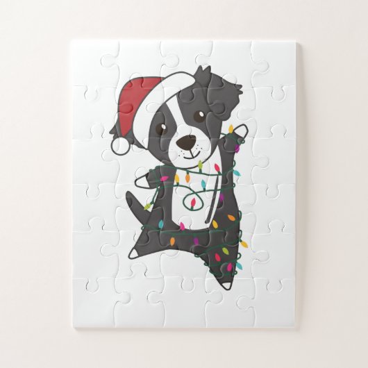 Border Collie Christmas Dog Winter Animals Dogs Legpuzzel (Verticaal)