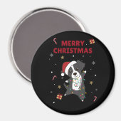 Border Collie Christmas Dog Winter Animals Dogs Magneet (Voorkant / Achterkant)