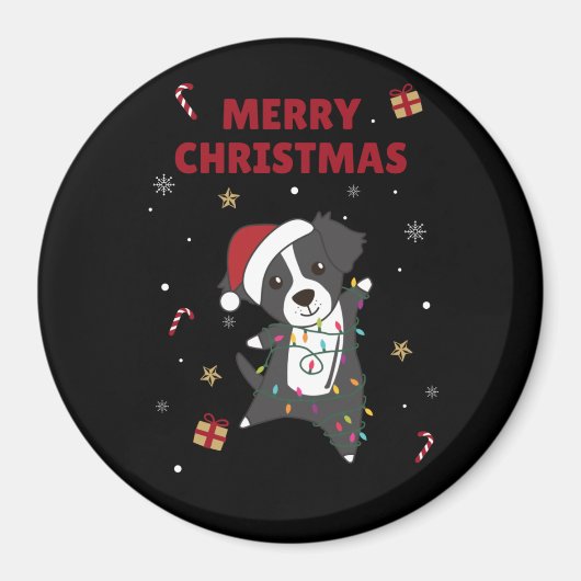 Border Collie Christmas Dog Winter Animals Dogs Magneet (Voorkant)