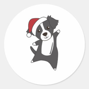 Border Collie Christmas Dog Winter Animals Dogs Ronde Sticker