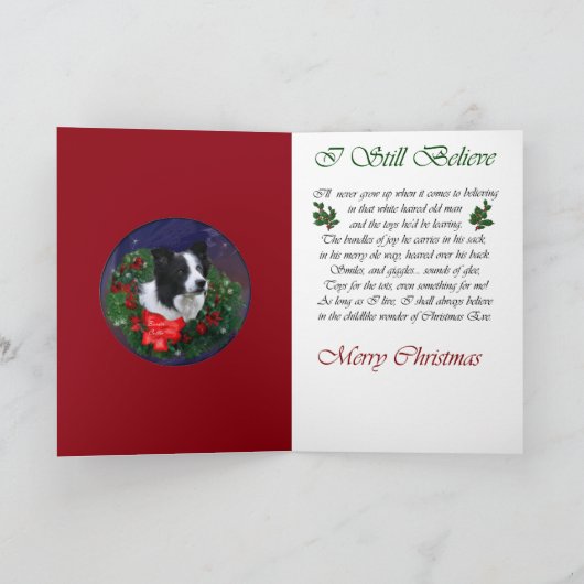 Border Collie Christmas Feestdagen Kaart (Binnen)