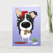 Border Collie Christmas Feestdagen Kaart (Voorkant)