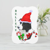 Border Collie Christmas Feestdagenkaart (Staand voorkant)
