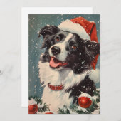 Border Collie Christmas Feestdagenkaart (Voorkant / Achterkant)