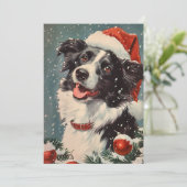 Border Collie Christmas Feestdagenkaart (Staand voorkant)
