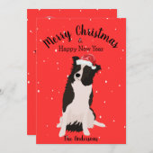 Border Collie Christmas Feestdagenkaart (Voorkant / Achterkant)