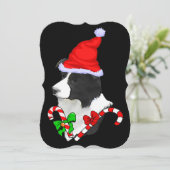 Border Collie Christmas Feestdagenkaart (Staand voorkant)