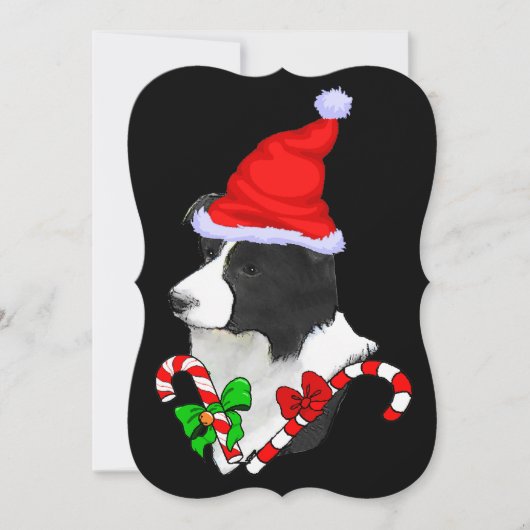 Border Collie Christmas Feestdagenkaart (Voorkant)