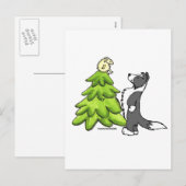 Border Collie Christmas Feestdagenkaart (Voorkant / Achterkant)