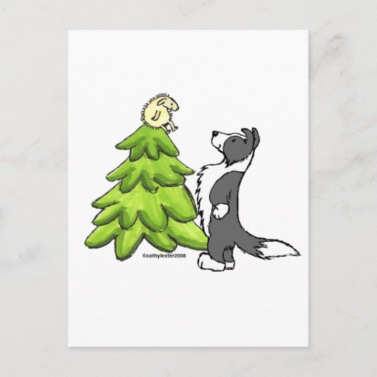 Border Collie Christmas Feestdagenkaart (Voorkant)