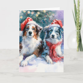 Border Collie Christmas Greeting Card Feestdagen Kaart