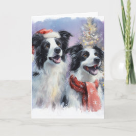 Border Collie Christmas Greeting Card Feestdagen Kaart