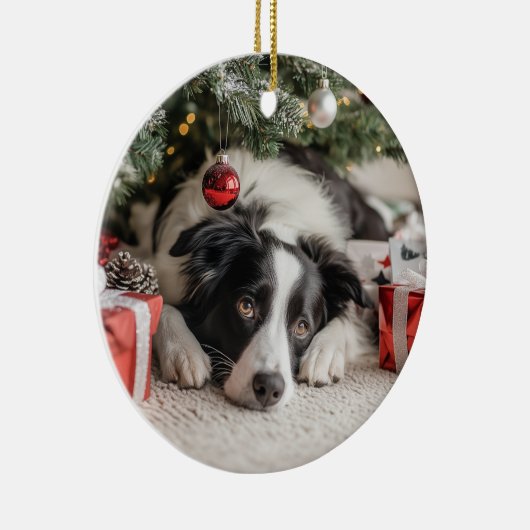 Border Collie Christmas Keramisch Ornament (Rechts)