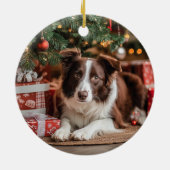 Border Collie Christmas Keramisch Ornament (Achterkant)