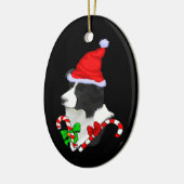 Border Collie Christmas Keramisch Ornament (Links)