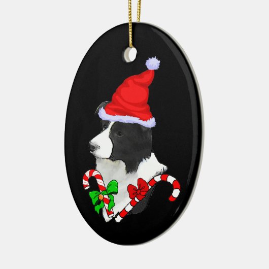 Border Collie Christmas Keramisch Ornament (Links)