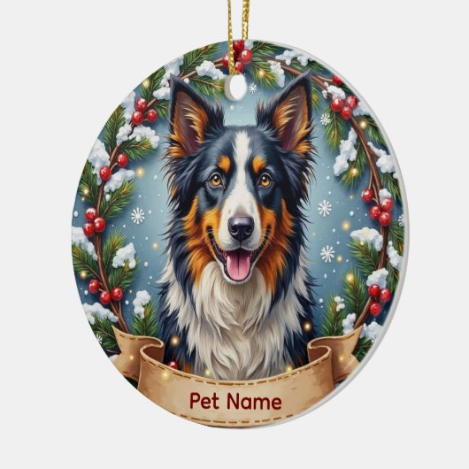 Border Collie Christmas Keramisch Ornament (Links)