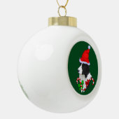 Border Collie Christmas Keramische Bal Ornament (Links)