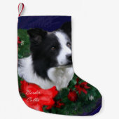 Border Collie Christmas Kleine Kerstsok (Voorkant)