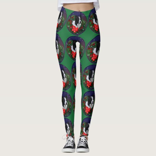 Border Collie Christmas Leggings (Voorkant)