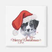 Border Collie Christmas Magneet (Voorkant)