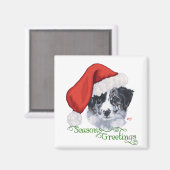 Border Collie Christmas Magneet (Voorkant / Achterkant)