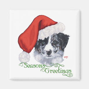 Border Collie Christmas Magneet