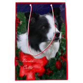 Border Collie Christmas Medium Cadeauzakje (Voorkant)