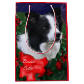 Border Collie Christmas Medium Cadeauzakje (Voorkant)