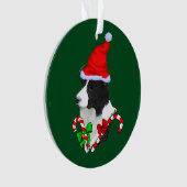 Border Collie Christmas Ornament (voorkant)