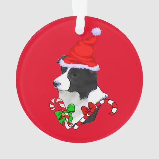 Border Collie Christmas Ornament (achterkant)