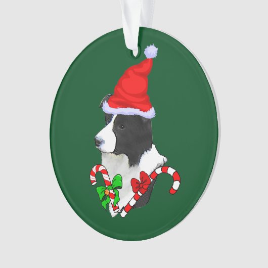Border Collie Christmas Ornament (voorkant)