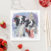 Border Collie Christmas Paper Napkin Servet (Insitu)