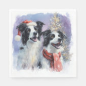 Border Collie Christmas Paper Napkin Servet (Voorkant)