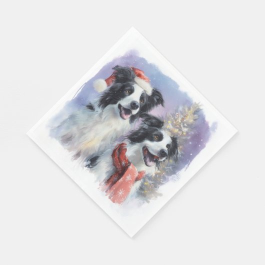 Border Collie Christmas Paper Napkin Servet (Hoek)