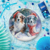 Border Collie Christmas Paper Plate Papieren Bordje (Feest)